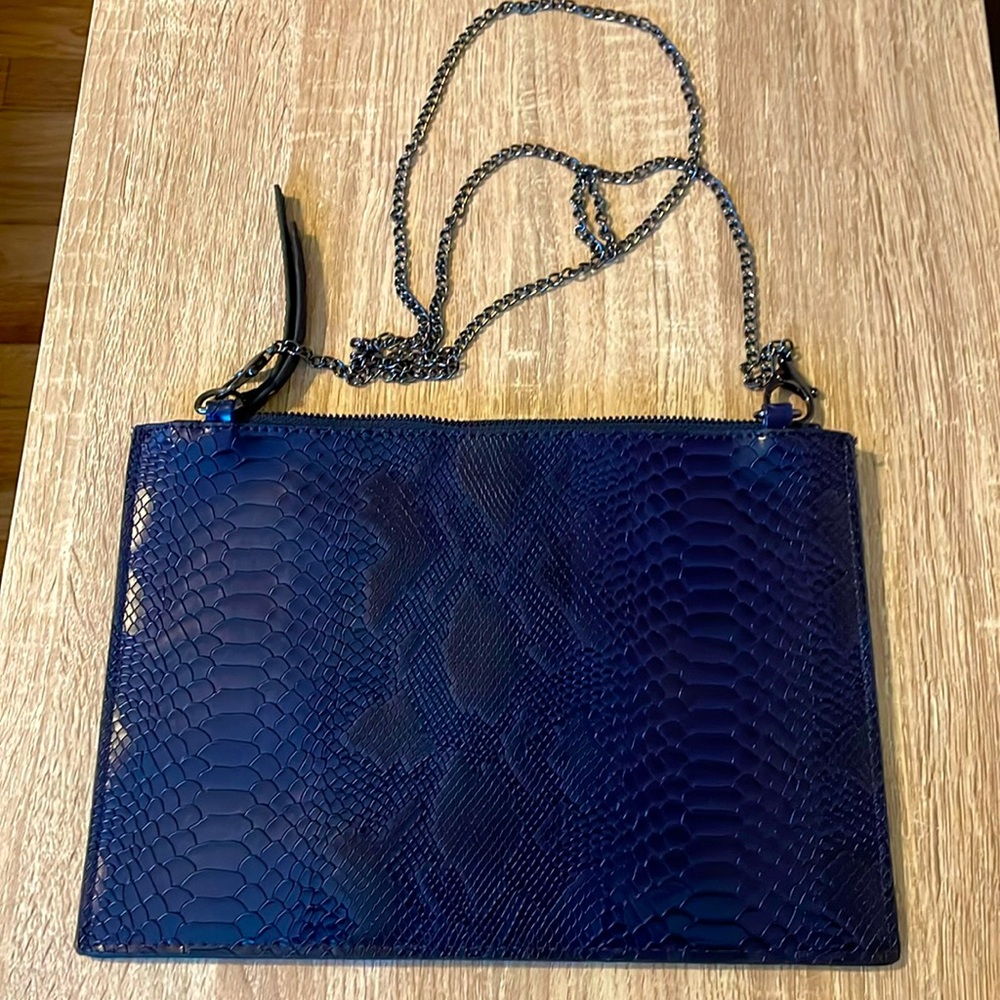 NWOT Purple/Navy Envelope Clutch